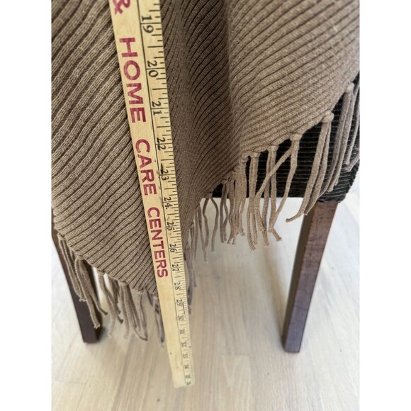 JM Collection Poncho‎ With Fringe Tan Women’s Size Small/Medium - Picture 6 of 8